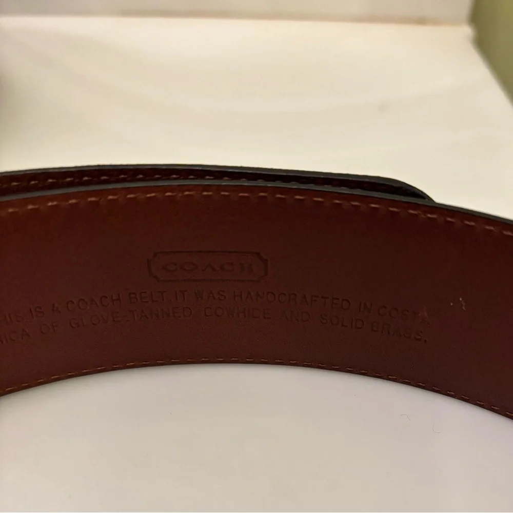 COACH Classic Navy Leather Belt - Picture 4 of 8